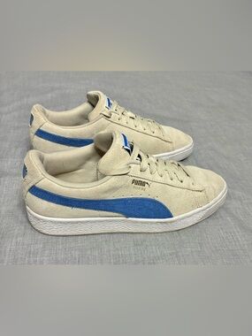 Puma Suede Classics Low-Top Sneakers Cream and Blue